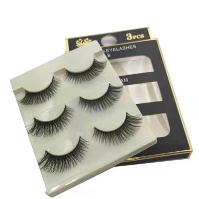 China Manufacturer Wholesale Handmade Synthetic Hair Fiber Long Lasting Eyelashes With Custom Packing for sale