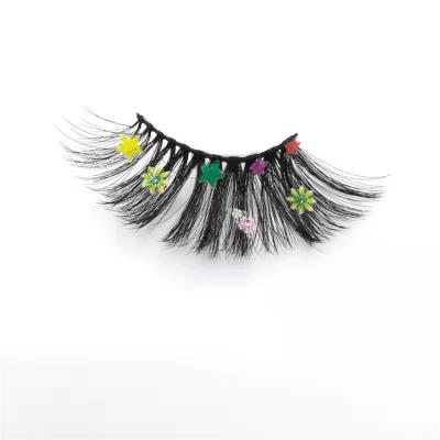 China Sustainable Manufacturers Supply 16mm Christmas Style Magnetic Synthetic Faux Mink Eyelashes for sale