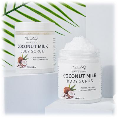 China Exfoliator Private Label 100% All Natural Organic Removes Exfoliating Scrub Hydrate Hydrate Coconut Milk Bady Scrub for sale