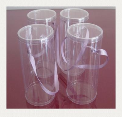 China Custom Gift PVC PET PP Clear Plastic Transparent Packaging Box Cylinder Tube With Lid for sale