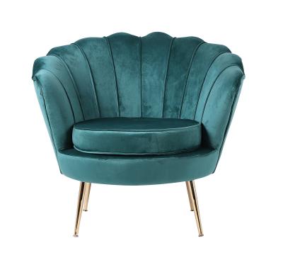 China 2020 New Design Modern Blue Stainless Steel Fabric Velvet High Back Accent Chairs for sale