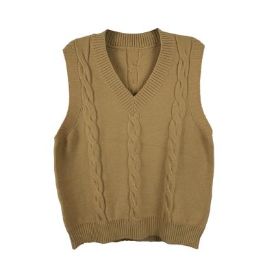 China 2021Custom latest anti-pilling sweater women's casual V-neck sweater vest for sale