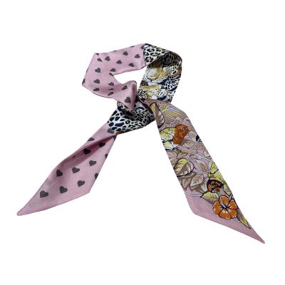 China Silk Ribbon Silk Narrow Fashion Edge Decoration Yeahsun Hair Ribbon Two Twilly Bag Custom Printing Scarf for sale