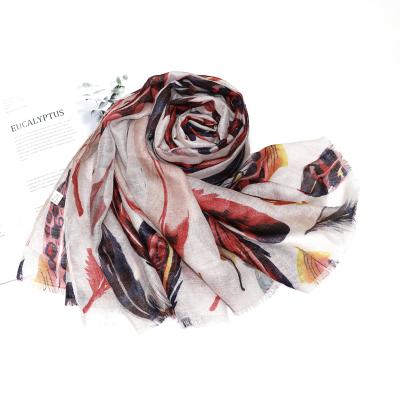 China Long Feather Scarf Fashion Design Cotton Hijab Warm Thin Canvas Muslim Tassels Ladies Scarf for sale