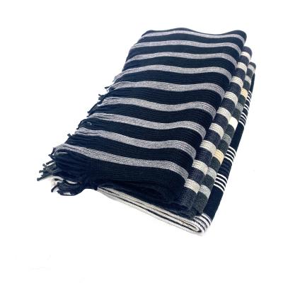 China High Quality And Good Scarves Fashion Price Winter Long Stripe Acrylic Scarf Seamless Scarf Men for sale