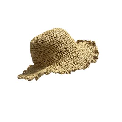 China Striped Summer Sun Hat For Women Vacation Soft Foldable Straw Hat Beach Hat for sale