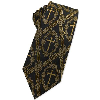 China Customized Wholesale Christian Neckties Mens Novelty Religous Christian Cross Necktie and Paisley Tie Custom for sale