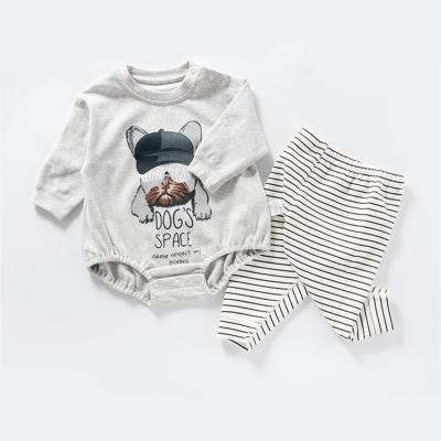 China Anti-wrinkle Good Quality Baby Clothing Sets 0-3months Cotton Breathable Soft Funny Print New Born Baby Set for sale