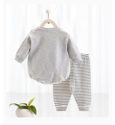 China Anti-wrinkle High Quality Baby 2 Piece Sets Cotton Long Sleeve Cute Print Wholesale Baby Boy Sets for sale