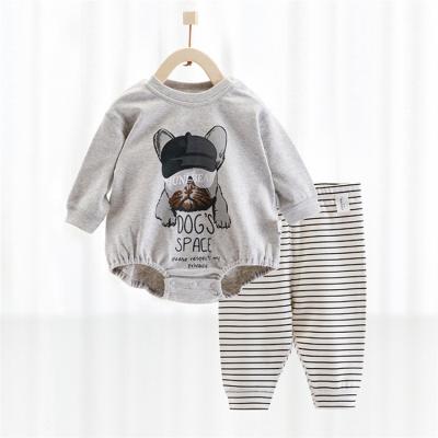 China Anti-wrinkle New Style Baby Sets with Button Cotton Breathable Cute Print Baby Clothing Sets Newborn Clothes for sale