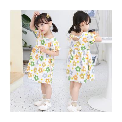 China Anti-wrinkle Girls' Baby and Children's Printed Westernized Dress Girls' Princess Dress Pure Cotton for sale