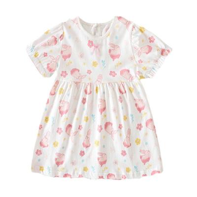 China Anti-wrinkle 2023 Summer New Korean Edition Little Rabbit Bubble Sleeve Princess Dress for Girls for sale