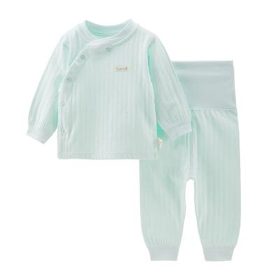 China Anti-wrinkle Newborn Autumn Pants with Detachable Standing Collar Split Suit Baby Cotton Autumn Clothing Set for sale