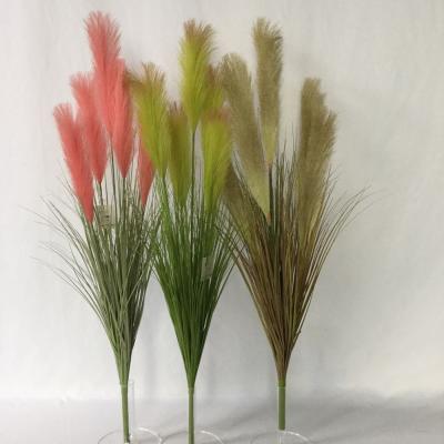 China Environmental Friendly Decorative Faux Pampas Grass Artificial Tubular Grass For Wedding Decor for sale