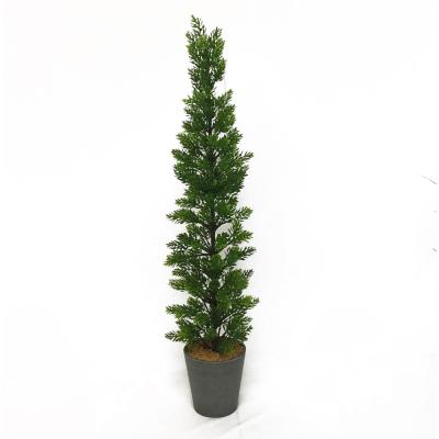 China Indoor Podocarpus Macrophyllus Decoration Artificial Bonsai Trees 3 Feet Landscape Tree Park Decorations for sale