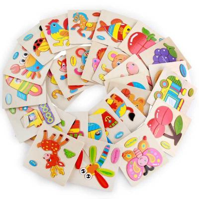 China DIY TOY Jigsaw Puzzles Preschool Wooden Toddler Puzzles Gifts Toys for Baby Infant Kids Learning Educational Fruit Animal Shape for sale