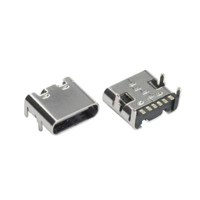 China Type-C Mother Seat 6pin Patch USB3.1Special Interface For Fast Charging 6Pin for sale