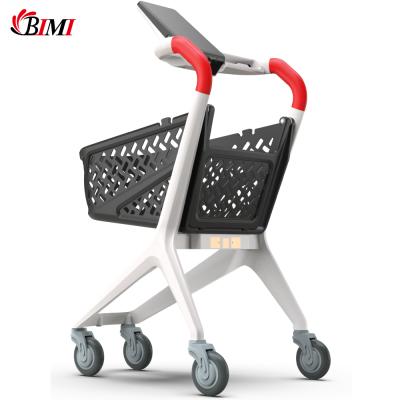 China Folding Heavy Duty Smart Shopping Cart For Super Market Grocery Cart for sale