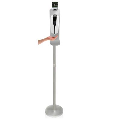 China ABS Hand Sanitizer Soap Dispenser Auto Body Thermometer and LCD Display Measure with Stand for sale