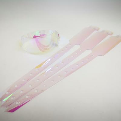 China Artificial Promotional Gifts Disposable Plastic Event Gradient Customized Colorful Wristband for sale