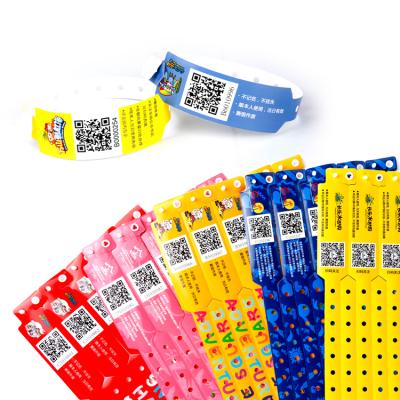 China China Goju Adult Waterproof Plastic Wristband With Different QR Code For Water Park for sale