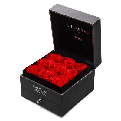 China Wholesale Custom Rose Gift Box Rose Leather Flower Gift Recycled Paper Packaging Box From Materials Manufacturer for sale