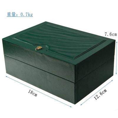 China Blackish Green PU Leather Watch Packaging Custom Watch Packaging Logo High End Box for sale