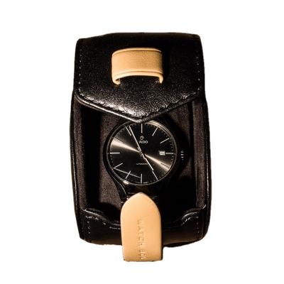 China Wholesale High Quality Watch Packaging 1 Slot Black Color Single Slot PU Leather Watch Case Roll For Man for sale