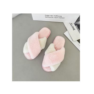 China Fashion New Home Style Furry Ladies Thick Bottom Woolen Slipper Winter Fur Indoor Slippers Custom Made Breathable for sale