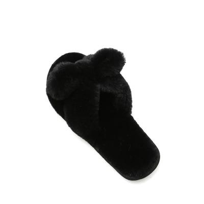 China 2021 Breathable New Plush Slipper For Women Cotton Warm Home Slippers Fashion Fur Casual Slippers for sale