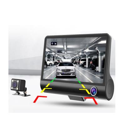 China Motion Detect Car Dvr Dash Cam 4.0 Inch VCR Auto Camera 3 Lens With Rear View Camera for sale