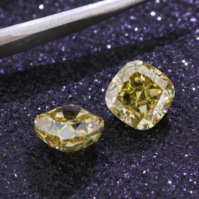 China Wholesale Moissanite Bright Yellow Cushion Color Synthetic Diamonds Price Per Carat Jewelry Making Yellow Moissanite Cushion Cut for sale