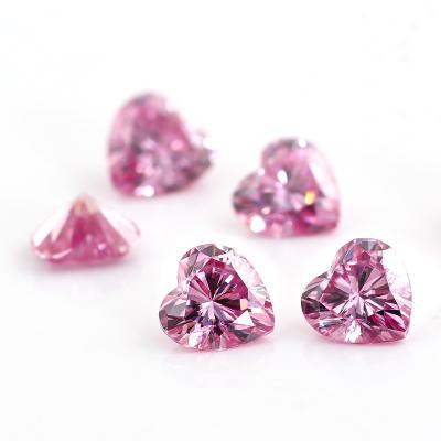 China Wedding Moissanite Pink Gemstone Heart Loose Stones For Jewelry Making Wholesale Moissanite Heart Cut for sale