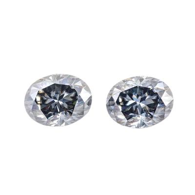 China Custom Oval Shape Lab Grown Diamonds Wholesale 4*6mm 8*12mm Synthetic Diamond Price Per Carat Gray Moissanite Oval Oval Cut for sale