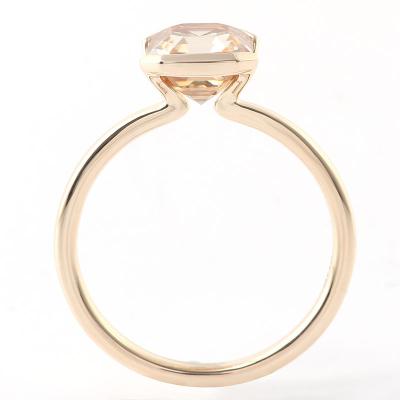 China 14k Gold Casual/Sporty Women's Ring Champagne Asche 1-2 Carat Moissanite Ring For Making Jewelry Ring Necklace for sale