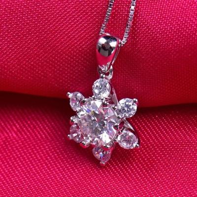 China CLASSIC 925 MOISSIC Moissanite Lab Grown Diamond Sterling Silver Solitaire Pendant Necklace Destiny Jewelery for sale