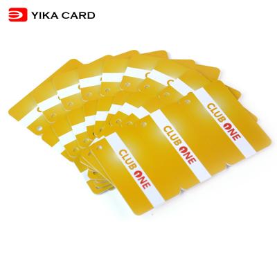 China Waterproof 3 in 1 Plastic Card CR80 CMYK Custom Preprinted 3 in 1 Key Indicator Key Chain Plastic Membership Card for sale