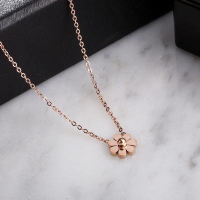 China FASHIONABLE Korean version of the short stainless steel creative flowers clavicle chain necklace hot selling women for sale