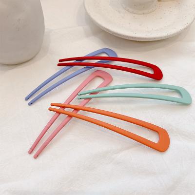 China Fashionable Senator Zanzi Candy Color U-shaped Hairpin Ball Department Hairpin Simple Soft Broken Hair Ornaments Hairpin for sale