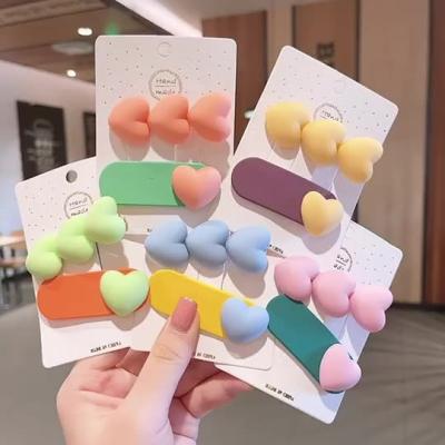 China Fashionable candy color girl love hairpin match color little girl bangs cut summer hair accessories hairpin set for sale