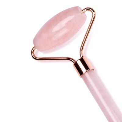 China Free Sample Rose Quartz Crystal Straight Rod Jade Roller For Lightens Eye Head Wrinkle Rose Quartz Facial Massager Double Face Massager for sale