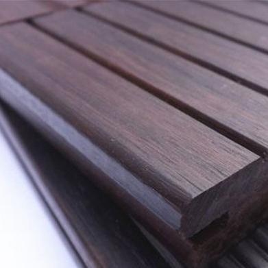 China Outdoor Flooring Decking Natural / Carbonized Color And Surface Treatment Stained Outdoor Strand Woven Bamboo Decking for sale