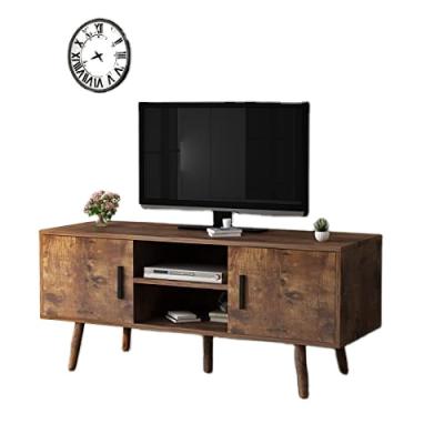 China Customized high quality modern living room furniture TV stand wall cabinet with soild wooden legs and doors reverberating room cabinet for sale