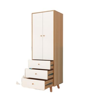 China Customized Wooden Furniture Customized Clothes Organizer Open Door Storage Drawers Wardrobe With Solid Wood Handles Legs For Bedroom for sale