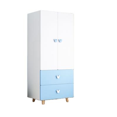 China Customized Modern Minimalist 2 Door Cabinet Organizer Wardrobe Babies and Kids Wooden Bedroom Furniture for sale