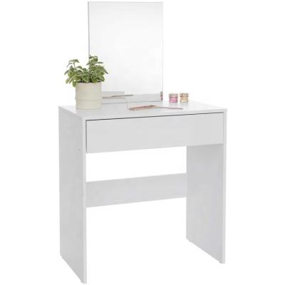 China Customization modern white dressing table, wooden makeup table with large capacity mirror drawer for bedroom for sale