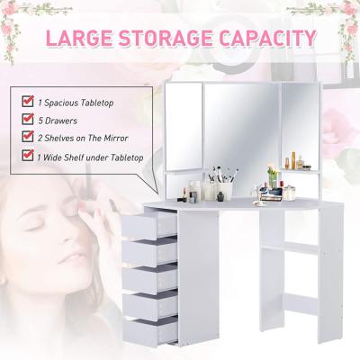 China Customization kids dressing table designs luxury melamine dresser dressing table with mirror and white dressing table set for sale