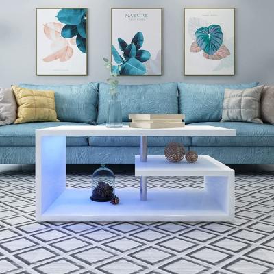 China Customization Led Modern Lights With Coffee Table Living Room Coffee Table Wood for sale