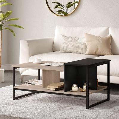 China Customization High Capacity Modern Industrial Coffee Table with 2-Level for Small Living Room Spaces for sale