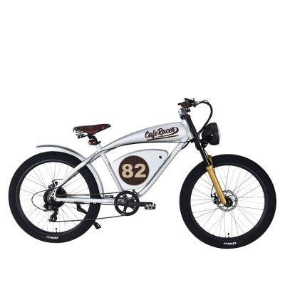 China Aluminum alloy 500W 48V motor Bafang 26 inch full suspension mountain electric bicycle with vintage desgin for sale